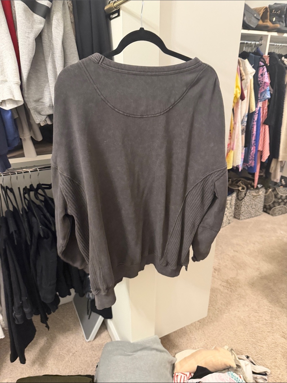 FEMME Oversized Black Graphic Sweatshirt Aerie - Picture 5 of 5